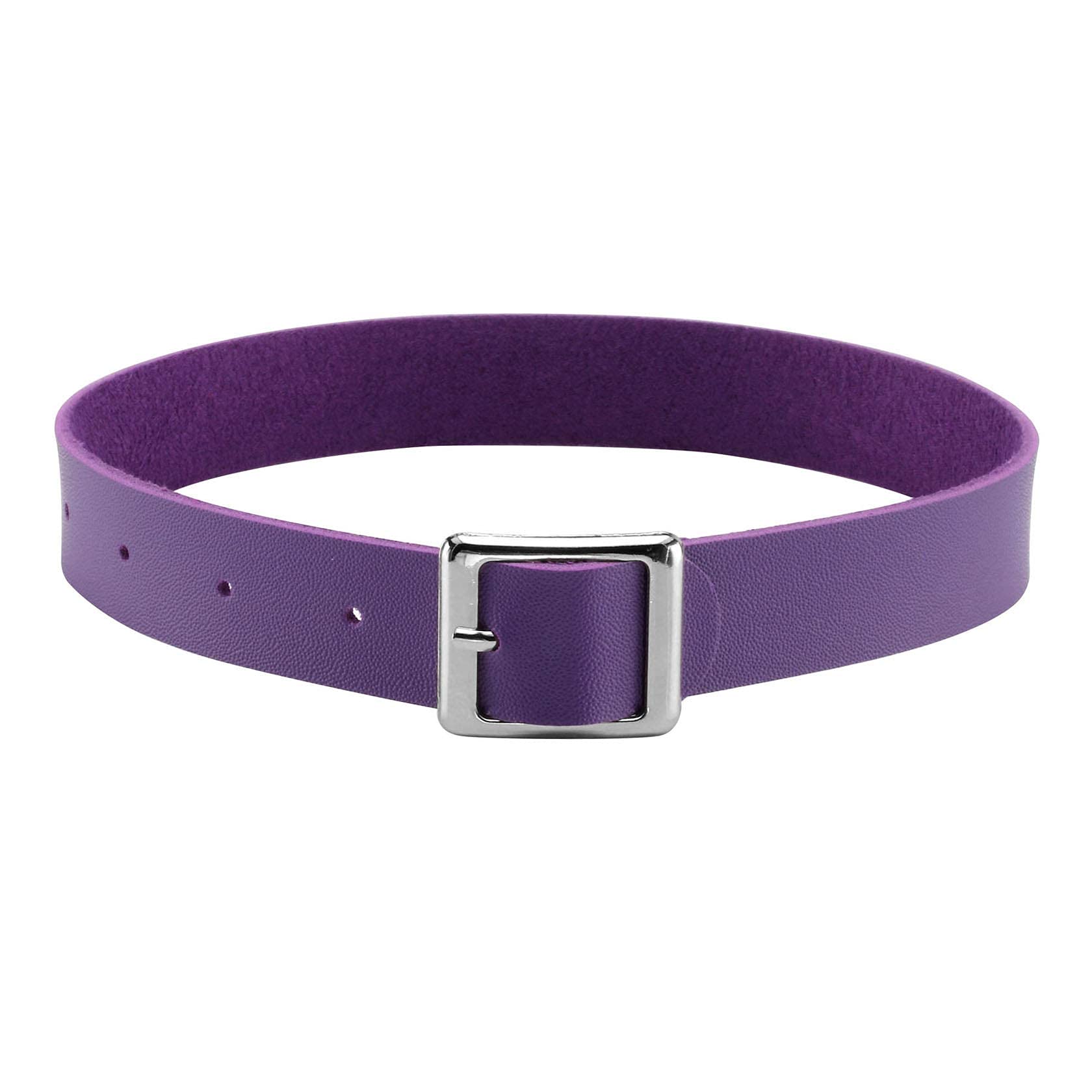 JJDreams Punk Classic PU Leather Choker Adjustable Buckle Necklace Collar for Women Men, Purple