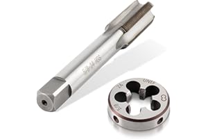 AUTOKAY 5/8"-24 UNEF HSS Tap and Die Set Tap and Round Machine Threading Die Right Hand (5/8x 24)