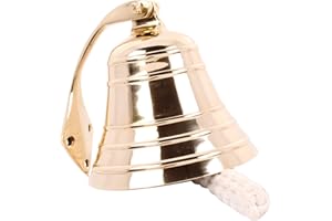 HANDCRAFTED TRADING CO. 4" Super Loud Solid Brass Bell Call Bell Nautical Ship Bell Heavy