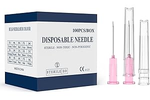 29 Gauge 1/2-Inch Needle, Individually Wrapped, 100 PCS Luer Lock Needles Industrial Dispensing Accessories, Disposable Indus