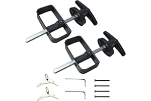 WellMade Shed Door Latch, T Handle Lock Kit, 5½" Storage Barn Playhouse & Chicken Coop Lock Replacement Set, Black 2 Pack
