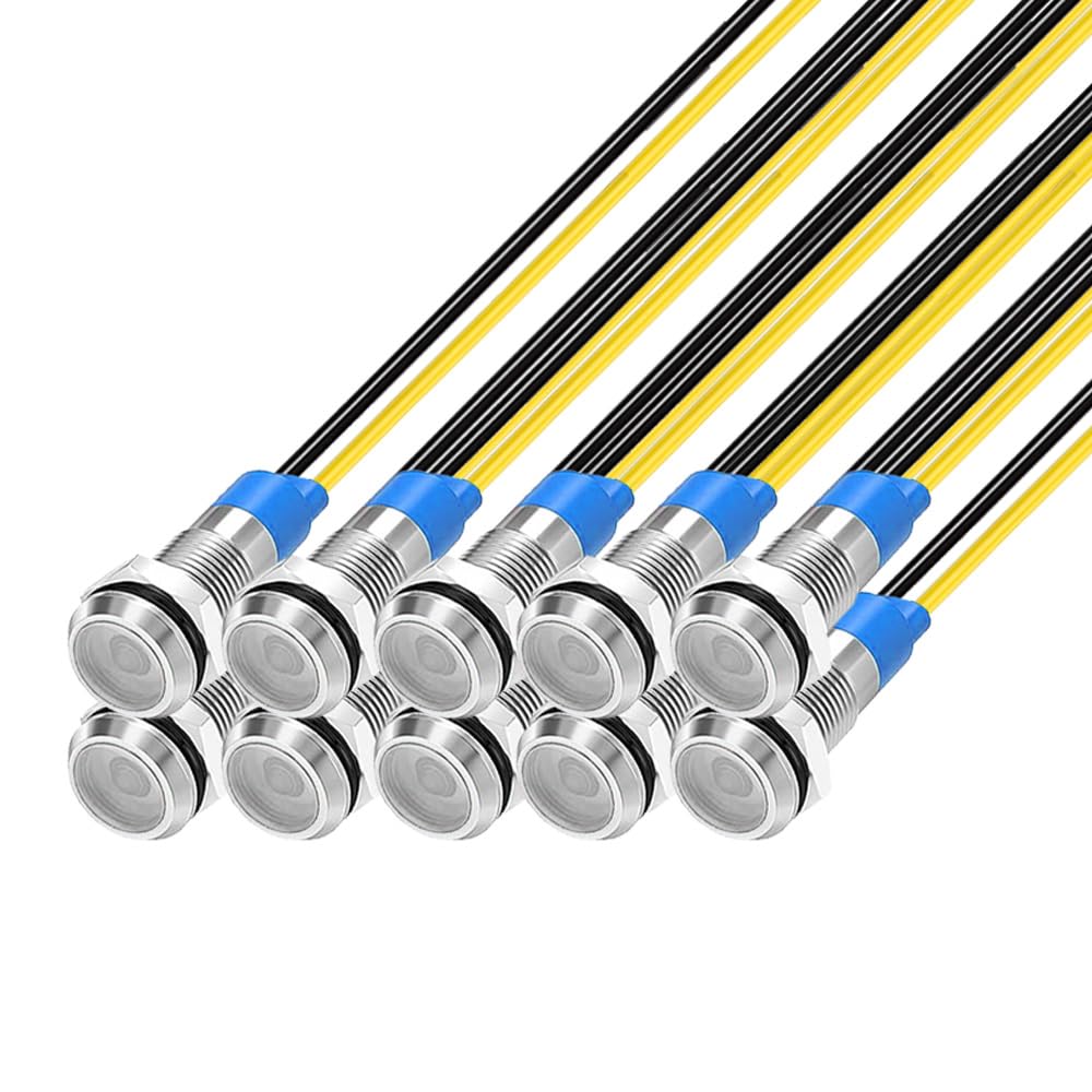 Gebildet 10pcs 6mm LED Metal Indicator Light