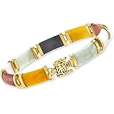 Ross-Simons Good Fortune Jade Bracelet in 18kt Gold Over Sterling