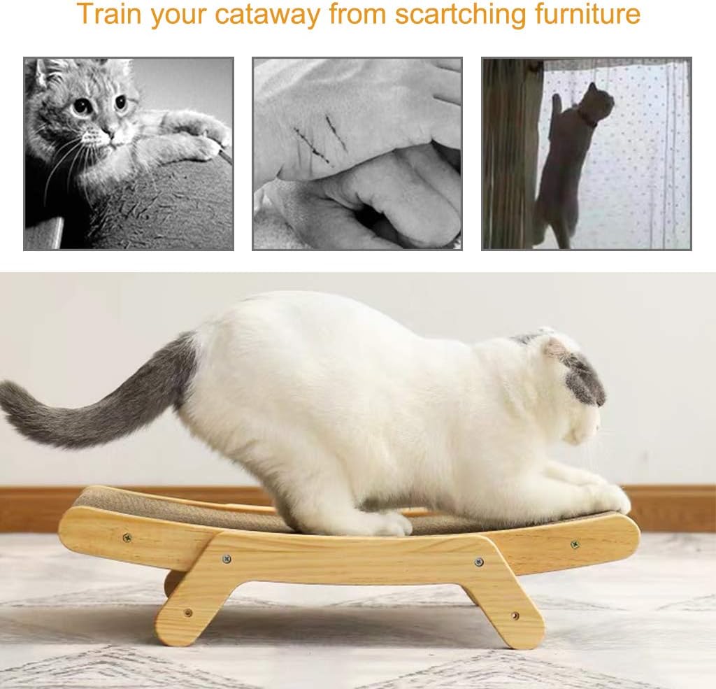 ZAMATE Cat Scratcher, Corrugated Pet Scratcher Cardboard, Durable Cat Bed, Reusable Cat Scratching Pad Lounge for Furniture Protector, Cat Toy : Pet Supplies
