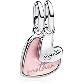 YUMINN Love Mom Charms 925 Sterling Silver for Bracelets and Necklaces Dangle Beads Jewelry for Women