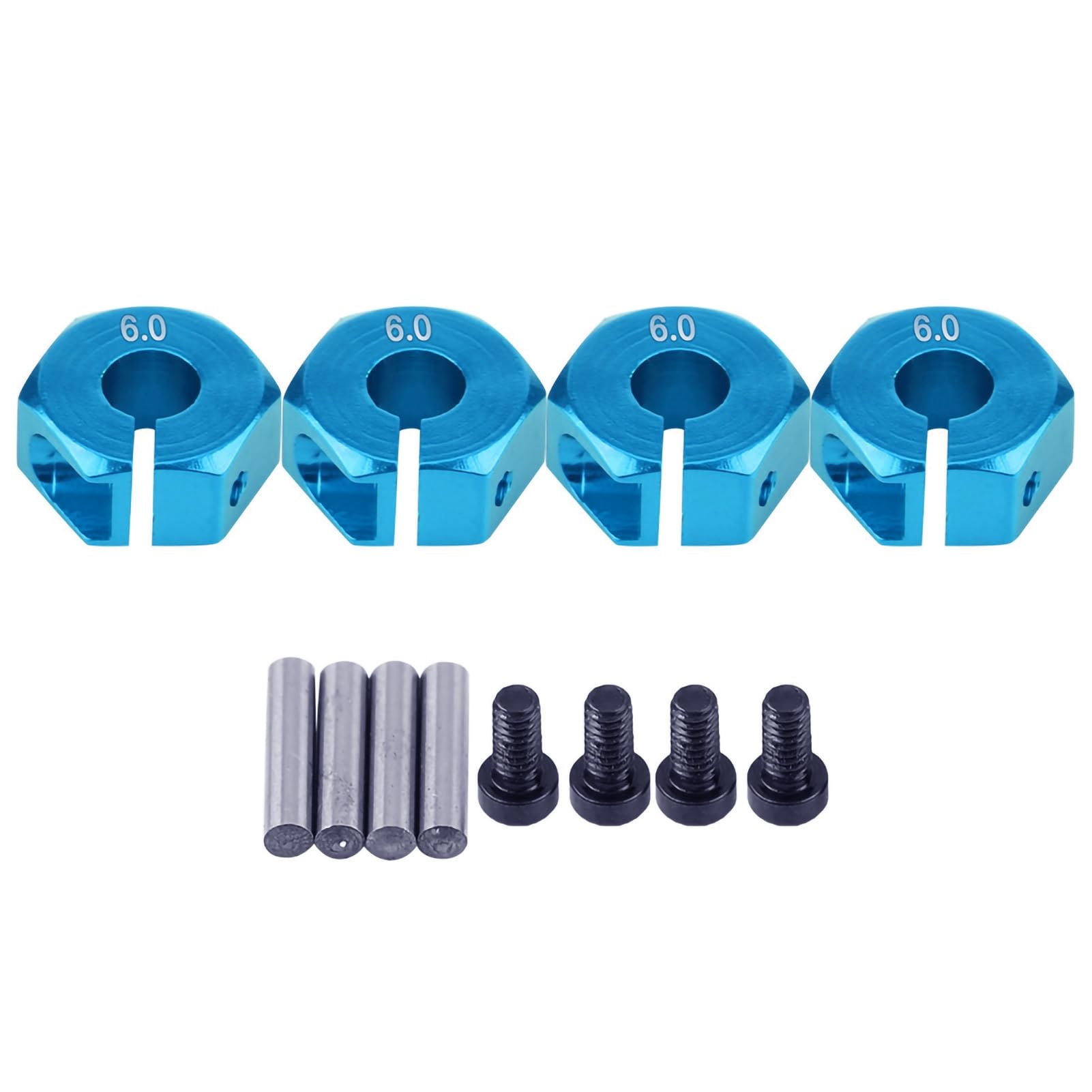Wheel Hex Hub Adapters, 12mm Universal Wheel Hex Hub Adapter for HSP Sakura 1/10 Scale RC Car(6.0MM Blue)