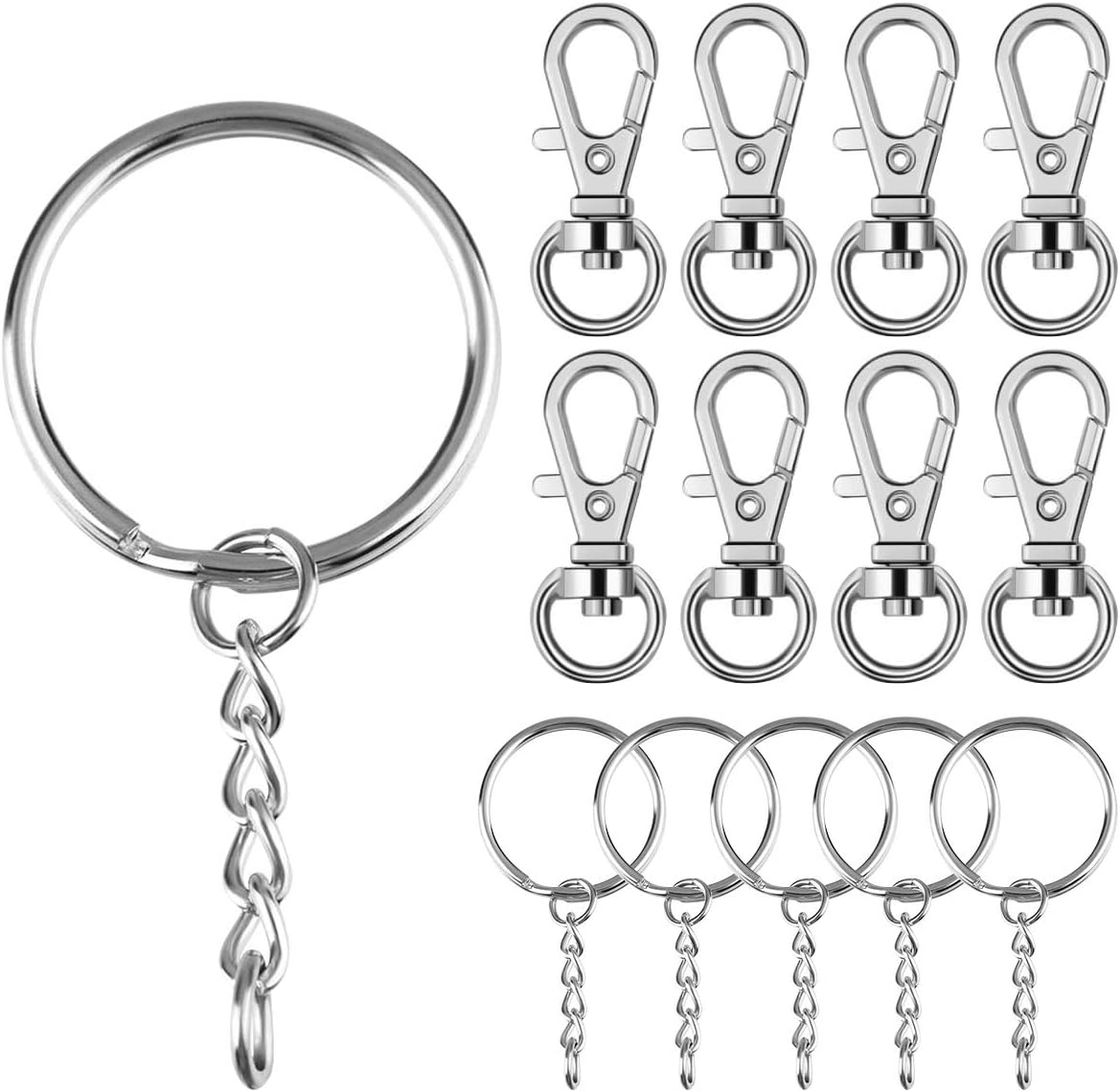 15 Stück Mini Karabiner 2,5cm - Schwarze Metall Clips Für Schlüssel & Rucksack