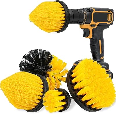 Aongray 4 Pack Drill Brush Set 1/4 Inch Hex Power Scrubber Attachments
