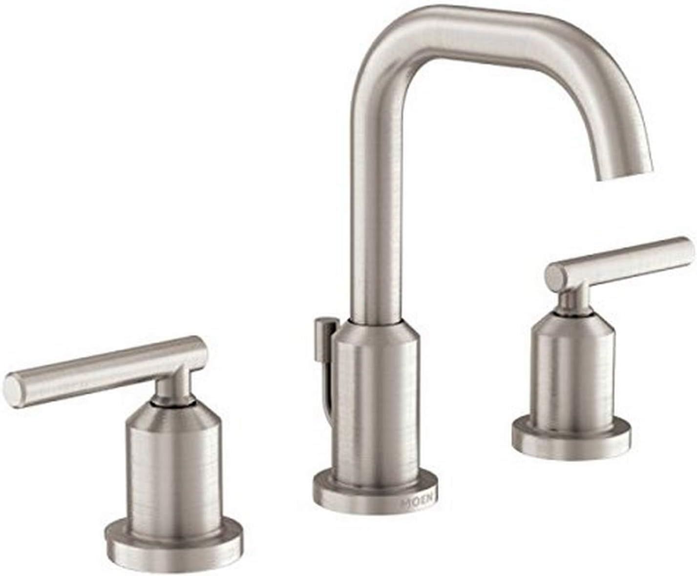 Moen WS84229SRN Gibson TwoHandle High Arc Bathroom Faucet, Spot Resist