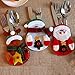 Rongyuxuan Christmas Cutlery Bag, 3 Pack Kitchen Cutlery Suit Silverware Holders Pockets Knifes Forks Bags for Christmas Party Decoration