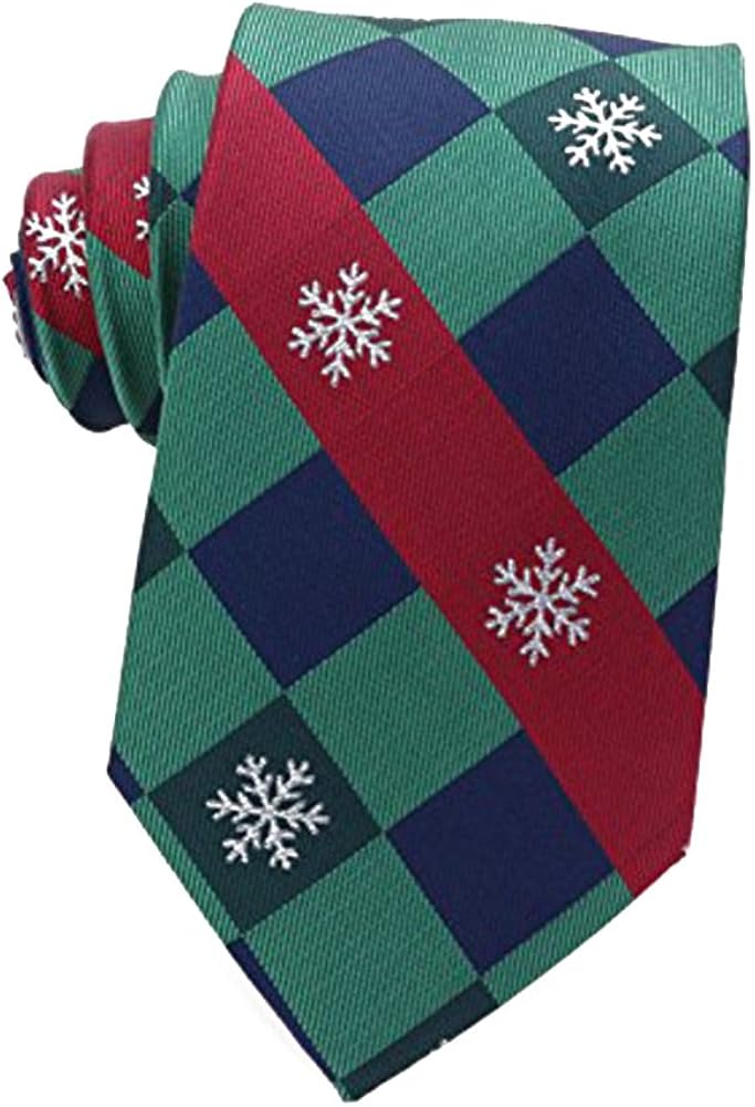 Mens Necktie Polyester Tie Neckties Christmas Ties for Men Neck Tie: Clothing