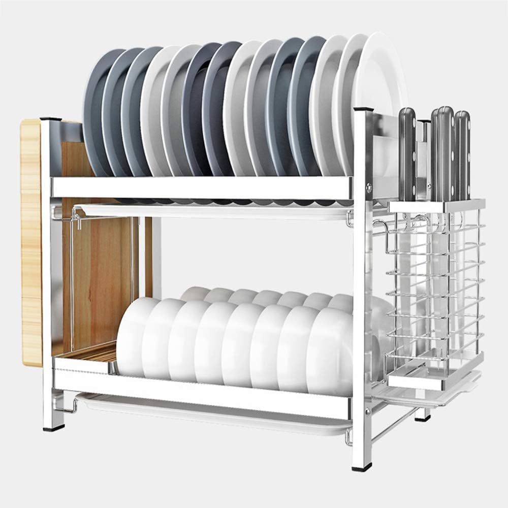 Nfudishpu Plato Acero Inoxidable 304 | Rack Almacenamiento Cocina