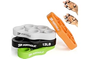 PORTHOLIC 4 Pack Hand Exerciser Grip Strengthener, Finger Stretcher Hand Grip Resistance Bands Hand Strengthener Hand Strengthening Forearm Exerciser for Arthritis