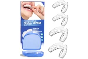 WINGLOV 4 Pack Mouth Guard for Grinding Teeth at Night,Two Size Night Guards for Teeth Grinding,Sleep Mouth Guard, Reusable Teeth Grinding Mouth Guard, Mouthguards for Grinding of Teeth