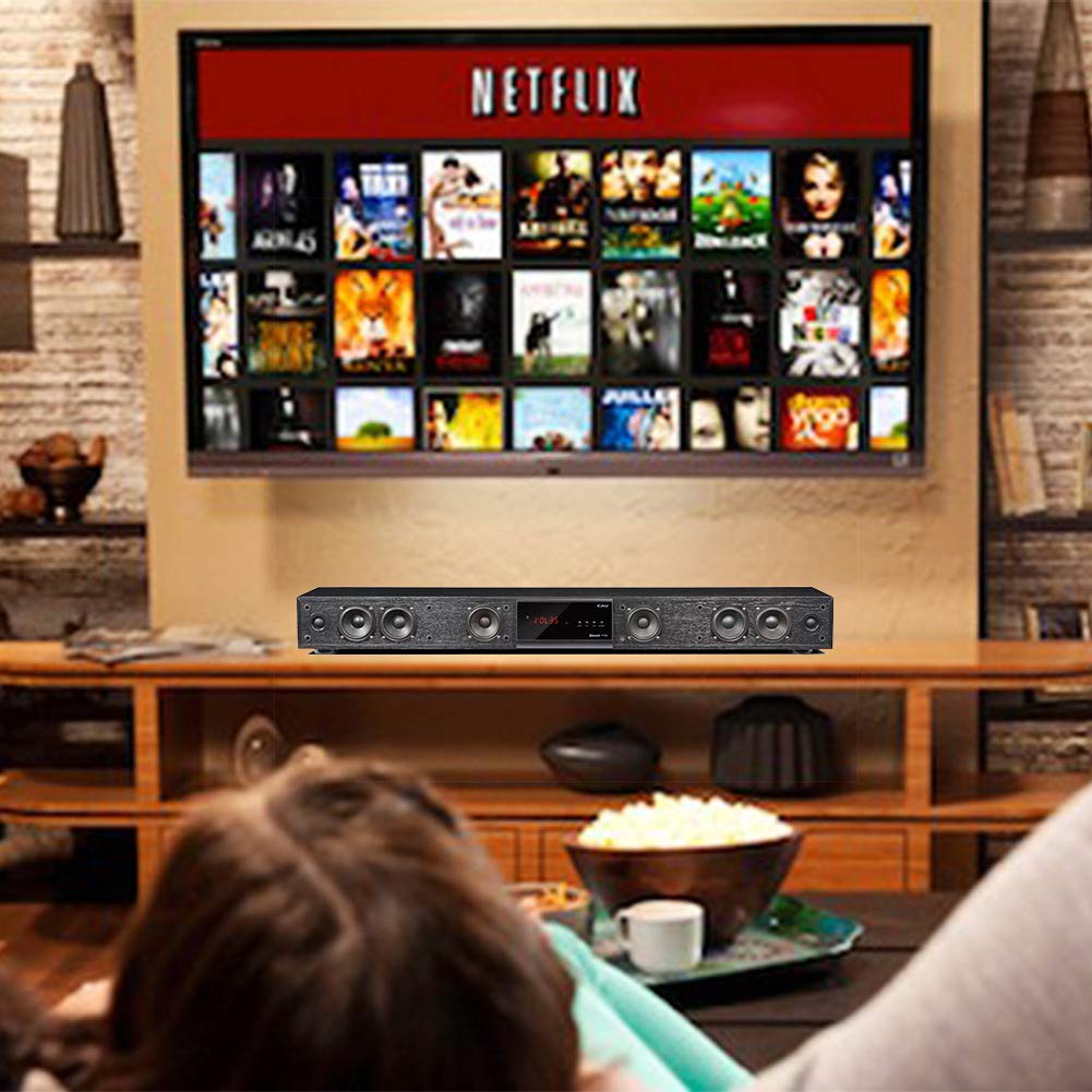 CAV 43.3 Inch Surround Soundbar Speaker 3.1 Channel Bluetooth Center Speaker,Built-In Subwoofer Deep Bass Powered Speaker Wireless Remote Control for Home Family PC TV-TM1100