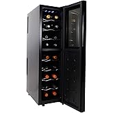 Koolatron 18 Bottle Wine Fridge – Wine Cooler with Glass Door, 1.9 cu. ft (53 L), Beverage Can Refrigerator, Digital Temperat