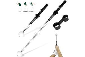 KALAUTO Golf Grip Swing Training Aid - Retractable Click Club Trainer Indoor Practice Warm Up Stick Flexible Telescopic Short Club Tempo Sound Release Trainer Devices