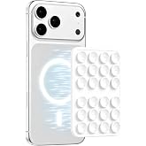 2026 Upgraded Magnetic Suction Sticky Phone Grip for Magsafe Case, White | Magsafe Compatible, Hands-Free Magnet Mirror Phone Holder for Makeup / Selfie / Shower / Vlog / FaceTime, TikTok Creator Gift