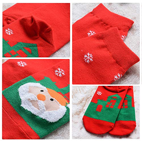 Christmas Cotton Socks,Aniwon 6 Pairs Funny Christmas Holiday Socks Printed Crew Socks Soft Warm Winter Casual Socks for Women Men
