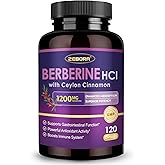ZEBORA Premium Berberine HCL Supplement 1200 mg, Berberine GLP-1 Support with Ceylon Cinnamon, ALA & Capric Acid, Supports Immune & Antioxidant, Non-GMO, 120 Capsules