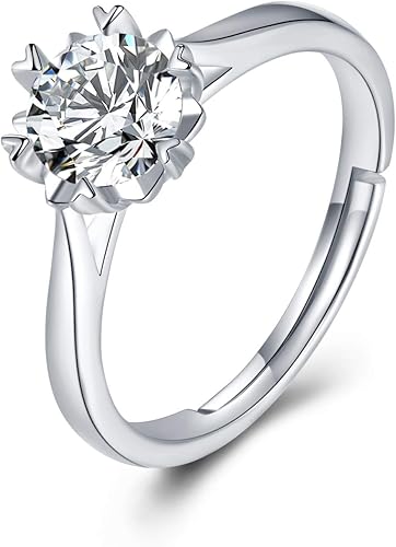 Amazon Sw Jewel スワロフスキー クリスタル リング 六芒星 フリーサイズ 調整 1カラット ダイヤ 花 指輪 透明 レディース シルバー 925 シンプル 11 12 13 14 15号まで調節可能 おしゃれ クリスマス ギフト 婚約 プロポーズ 人気 シルバー フリーサイズ リング 通販