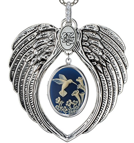 Angel wings locket i love you charm necklace photo pend…