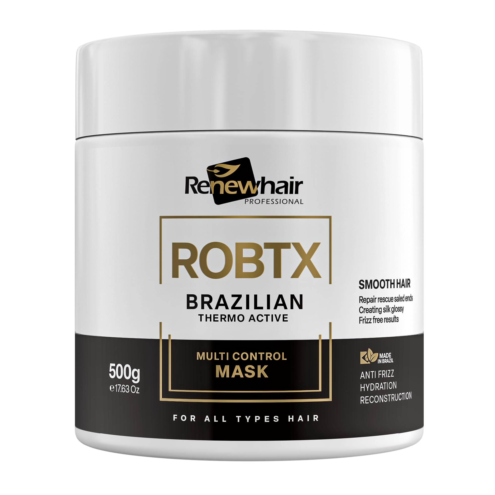 Anti-Frizz, Thermo-Active, Multi-Control, smart Technology | Volume Reduction, Shine & Softness | Vegan | Salon Finish 500gr