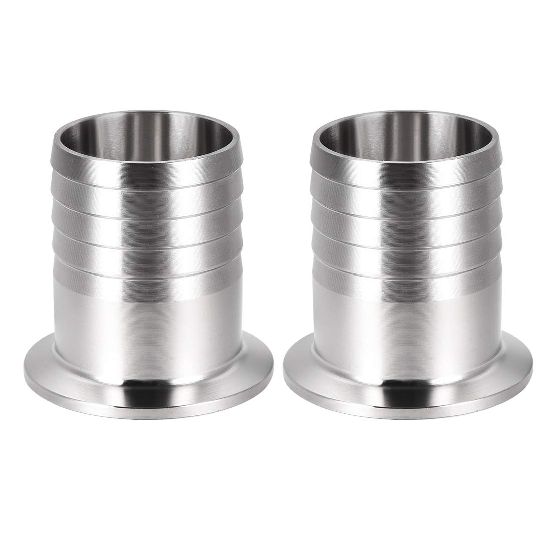 sourcing map Clamp Hose Adapter 1.988 Inch Flange to 1-1/2 Inch Hose Barb Fitting 2 Pcs