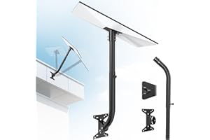 AstraBase Starlink Gen 3 Mount, Adjustable Angle and Length of Starlink Mount, Starlink Mounting Kit for Wall/Roof with Pipe Poles & Aluminum Adapter