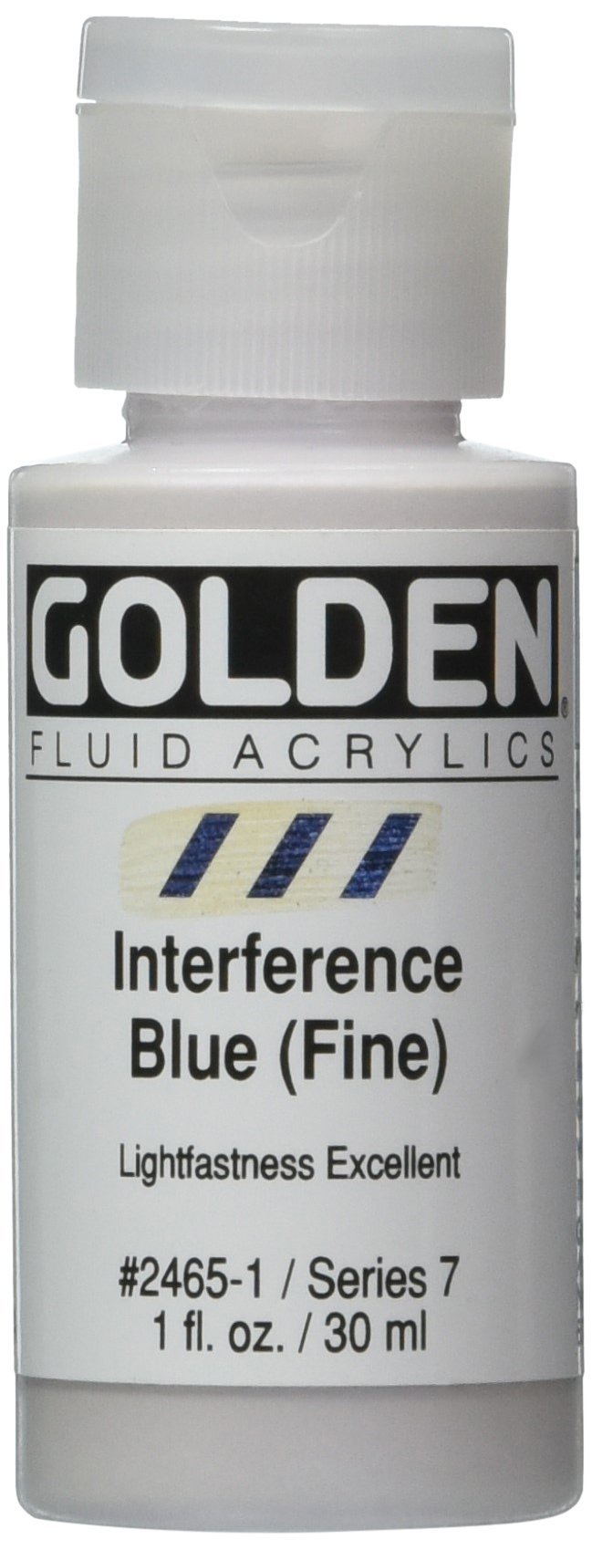 Fluid Acrylics by GOLDEN, Interference Blue (Fine), 1 fl. oz. Bottle, Professional Acrylic Paint, Transparent