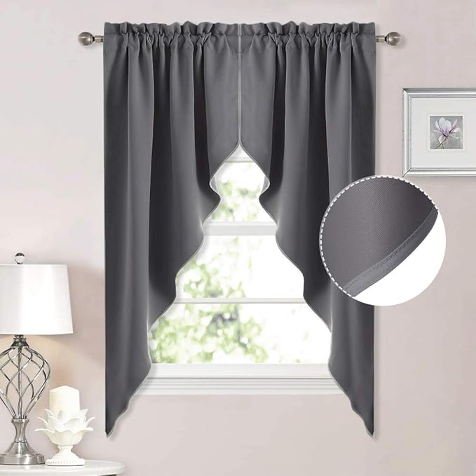 Buy NICETOWN Blackout Window Treatment Rod Pocket Kitchen Tier Curtains