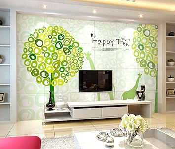 3d Hintergrunde Wallpaper Frische Grune Baum Abstrakte Hotel Esszimmer Wohnzimmer Sofa Tv Wand Kinderzimmer 350cmx245cm Amazon De Baumarkt
