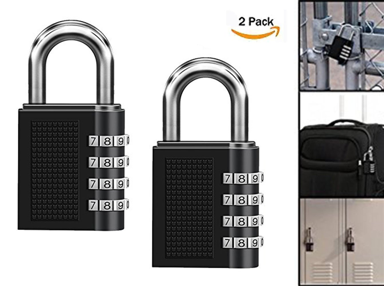 Z&C Combination Lock, 4 Digit Code Locks, 2Pack for Luggage/ Travel