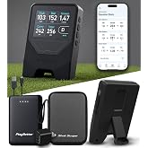 Shot Scope LM1 Portable Golf Launch Monitor PlayBetter Power Bundle | 3.5" Color Screen, 5HR Batt, Indoor &amp; Outdoor, Club Speed, Smash Factor | Includes 5000mAh Portable Charger &amp; Wall Adapter