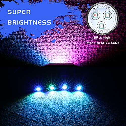 RGB LED Rock Light Kit, Auto Power Plus Neon Led Lights Waterproof Bluetooth Strobe Lights Underglow RGB led lights for Truck SUV ATV Boat Motorcycle Off Road Jeep - 8 Pods - Thumbnail 4