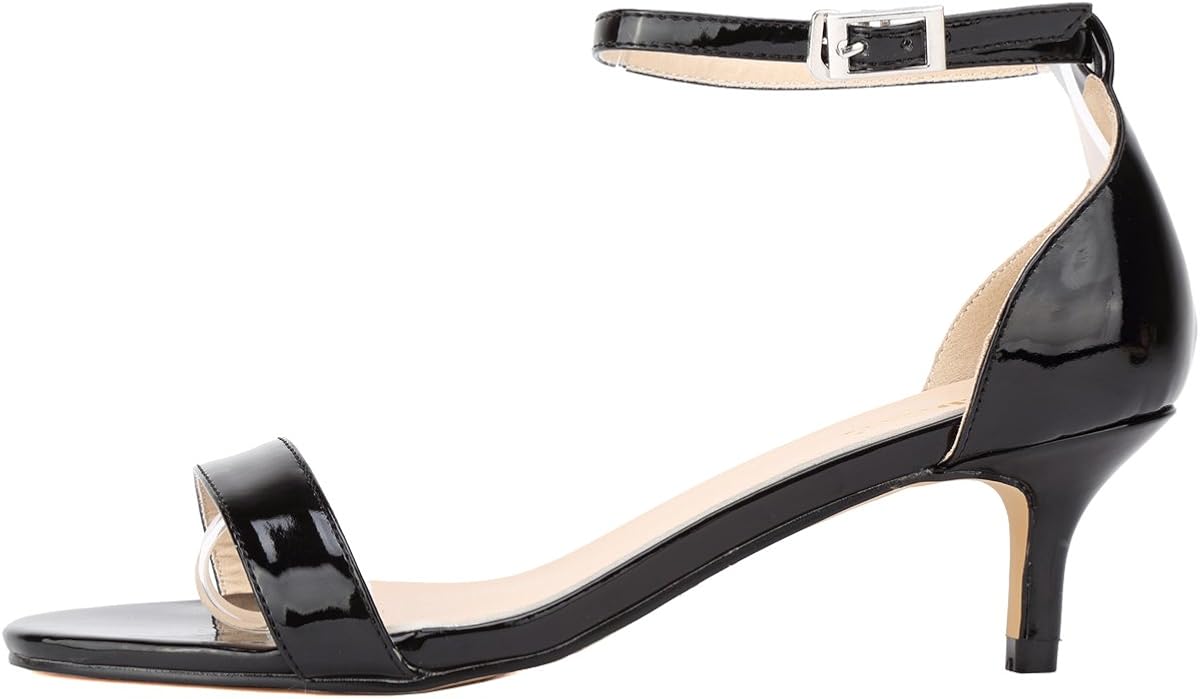 black patent sandals mid heel