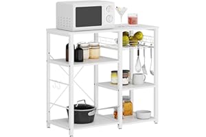 soges 3-Tier Kitchen Baker's Rack Utility Microwave Oven Stand Storage Cart Workstation Shelf, White