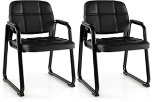 Giantex 2-Pack Waiting Room Chairs Set with Padded Seat & Armrests, Metal Frame, 330 Lbs Capacity, No Wheels Lobby Chairs for