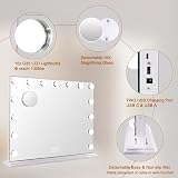 FENCHILIN Hollywood Vanity Mirror with Lights, 15 Bulbs, 3 Modes, USB Port view 5