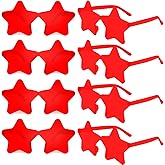 CHRORINE 8/16/24/40 Pairs Rimless Star Shape Sunglasses Transparent Glasses Bulk for Party Decor Favor