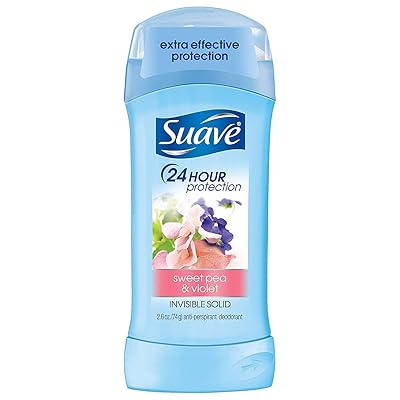Suave Deodorant 2.6 Ounce 24Hr Sweet Pea &amp; Violet Invis. Solid (76ml) (3 Pack)