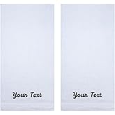 Personalized Towels, Hotel & Spa Quality, Super Soft, Highly Absorbent, 100% Turkish Genuine Cotton Monogrammed 2 Piece Bath Towel Set for Bathroom, Spa, Gym, Shower, Pool, College Dorm, White