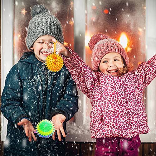 24 Pieces Light up Balls Light up Party Favors Fidget Spiky Toy Stress