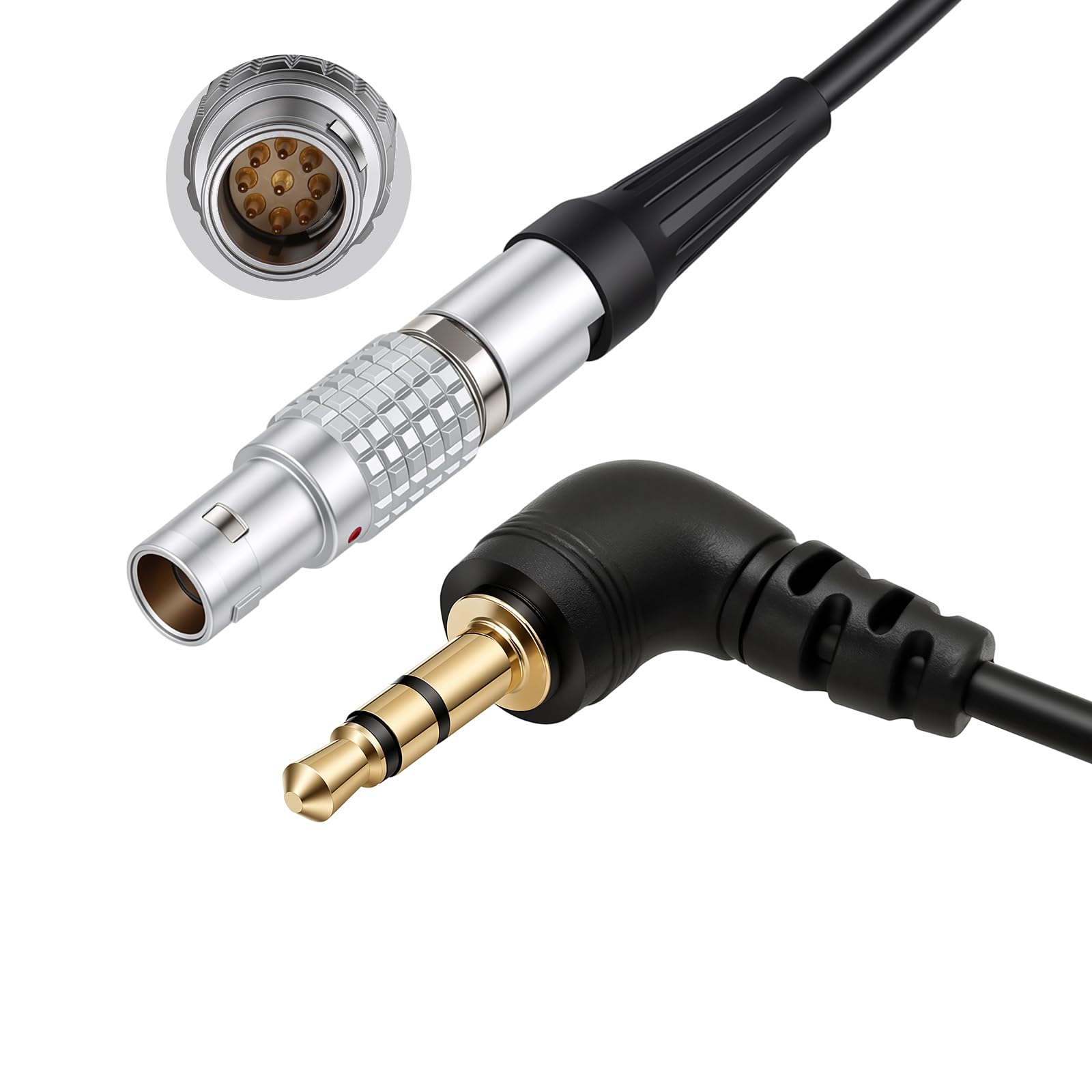 ZBLZGP Tentacle Sync 3.5mm to Right Angle EXT 9 Pin Timecode Cable for RED Komodo 6K Camera (Straight 9 Pin)