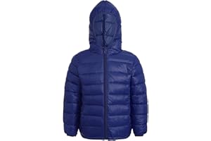 Linjinx Kids Boys Girls Down Jacket Coat Winter Warm Hooded Puffer Coats Lightweight Water-Resistant Outerwear