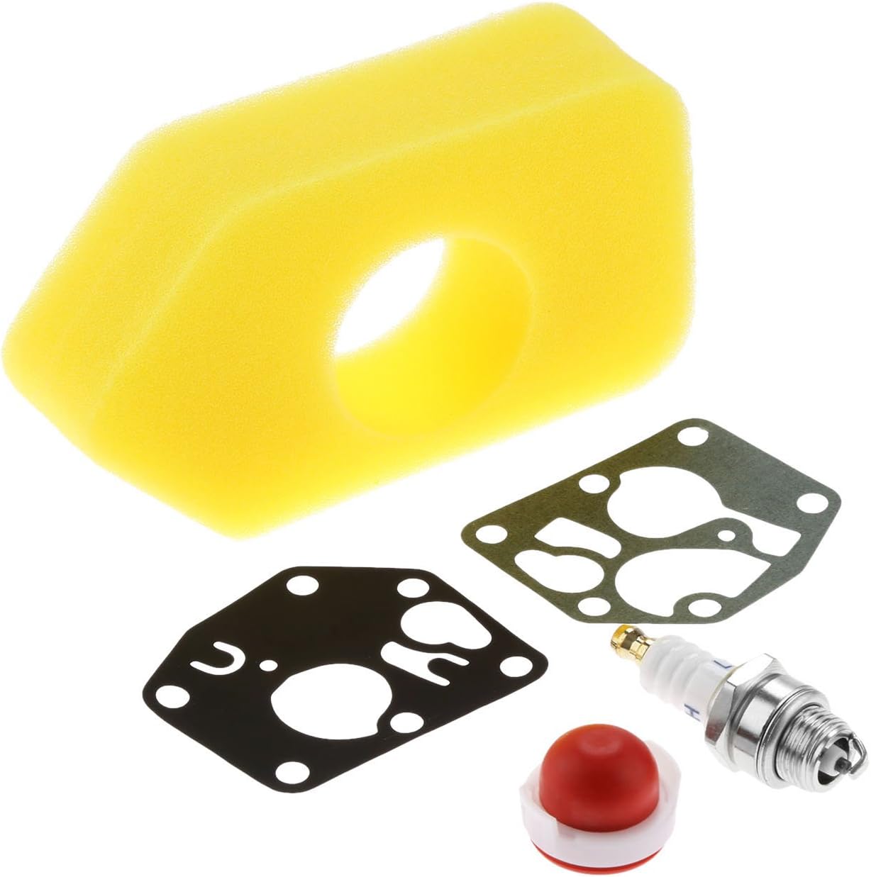 Mtsooning Lawn Mower Service Kit,Air Filter Carb Diaphragm Gasket Primer Bulb L7T Spark Plug Replacement for B&S 795083 698369 694394 - Image 3
