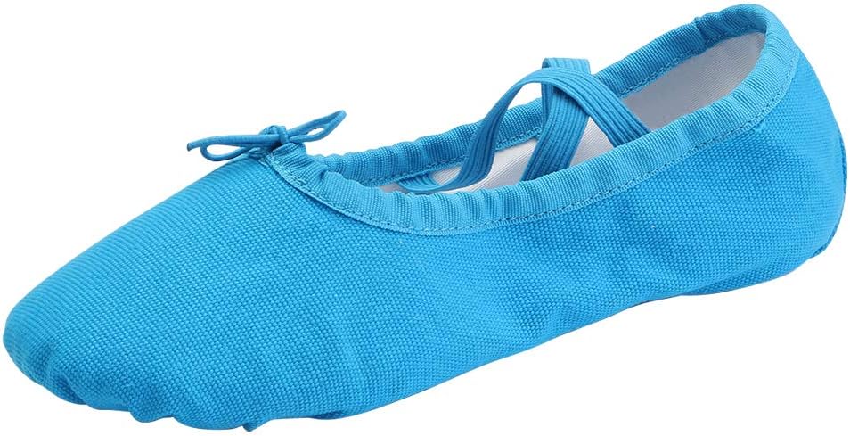 Women's Canvas Ballet Slippers Practice Yoga Flat Shoes Split Belly Shoes