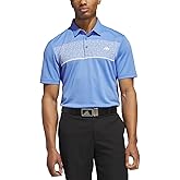 adidas Men's Stretch Short Sleeve Chest Print Golf Polo Shirt