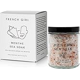 French Girl Mint Bath Salts - Soothing Epsom Salt for Soaking, Aromatherapeutic Blend of Dead Sea Salt for Sore Muscles, Detoxing, and Relaxation, Clean, Vegan & Cruelty-Free, 10oz