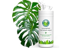 Houseplant Leaf Shine & Cleaner Wipes | Removes Dust, Dirt & Water Spots for Healthier, Glossy Leaves | Easy-to-Use Natural L